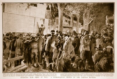 Studerer krigsnyheter i Nice: A Cosmopolitan Crowd on the French Riviera, 1914-19 av French School