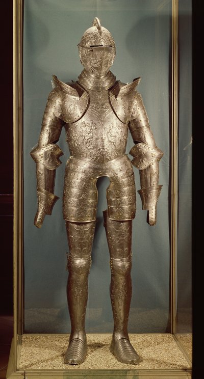 Panserdrakt av Henri II (1519-59) (jern) av French School