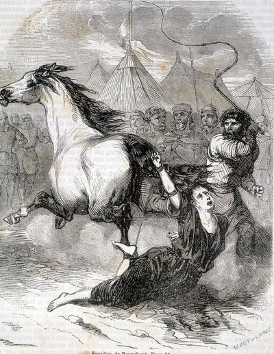 Torment of Brunehaut (eller Brunehilde) (613) - i «Histoire de France» av L.-P. Anquetil av French School