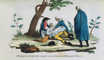 Kirurg opererte en oberst av husarene på slagmarken av French School
