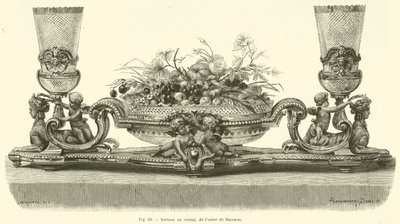 Hovedsakelig i krystall, fra Baccarat-fabrikken (gravering) av French School