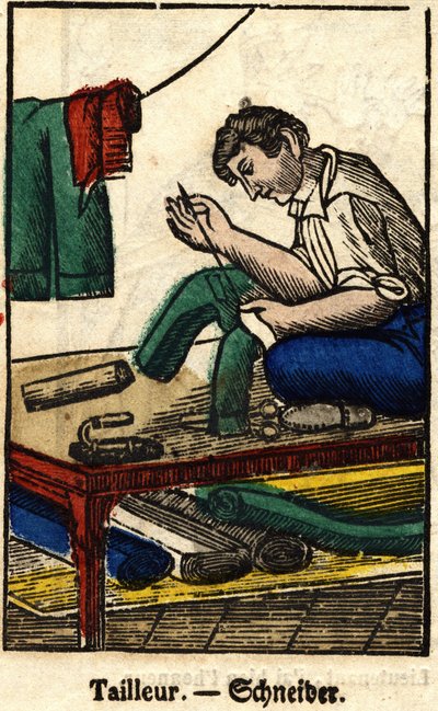 Tailor; Series on trades, image of Epinal of the 19th century. av French School