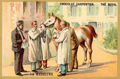 Ta blod fra en hest (chromolitho) av French School