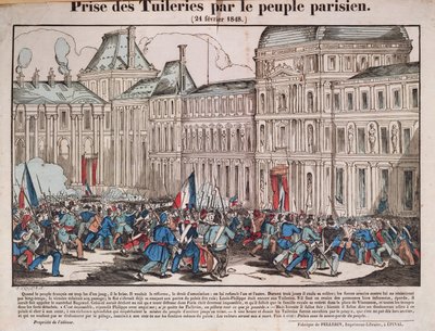 Inntak av Tuileriene av det parisiske folk, 24. februar 1848 av French School