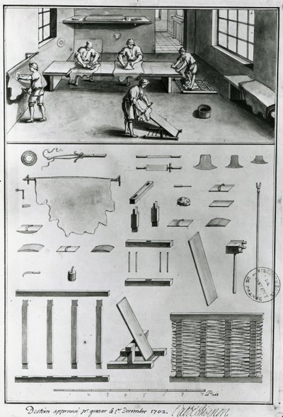 Tanners, fra Descriptions of Arts & Crafts av Denis Diderot (1713-84), publisert ca. 1770 (s/h foto) av French School