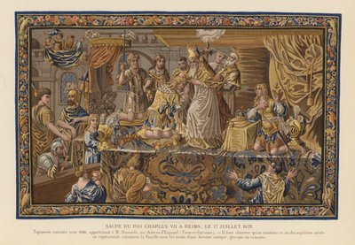 Tapet som viser kroningen av kong Charles VII av Frankrike, Reims av French School