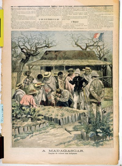 Læringsmetoder for dyrking til de innfødte på Madagaskar, fra Le Petit Journal, 7. november 1896 av French School