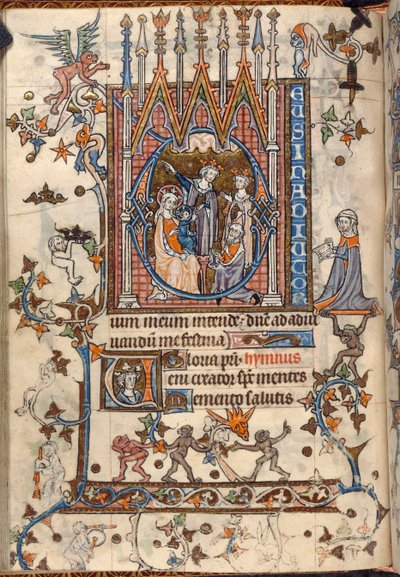 De vise menns tilbedelse, fra St. Omers tidebok, MS 36684, f.46v (vellum) av French School