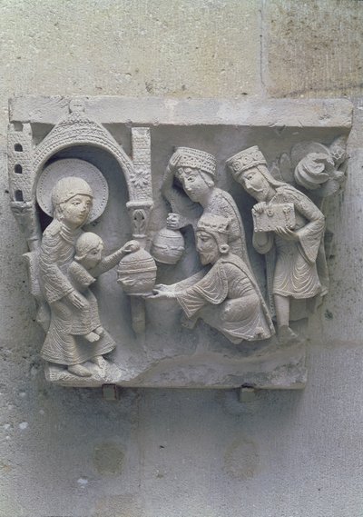 The Adoration of the Magi, original hovedstad fra katedralskipet av French School