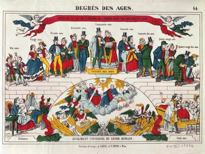 The Ages of Men and Women, Imagerie Gangel, Metz, midten av 1800-tallet av French School