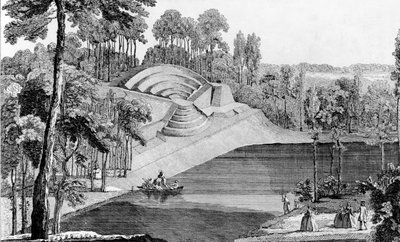 The Amphitheatre of Claremont, 6 Leagues from London, fra Details des Nouveaux Jardins a la Mode, av George Louis le Rouge, utgitt ca. 1770-87 av French School