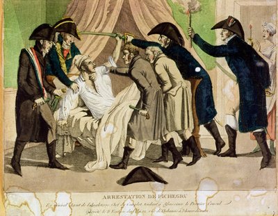 Arrestasjonen av general Charles Pichegru (1761-1804) tidlig på 1800-tallet av French School