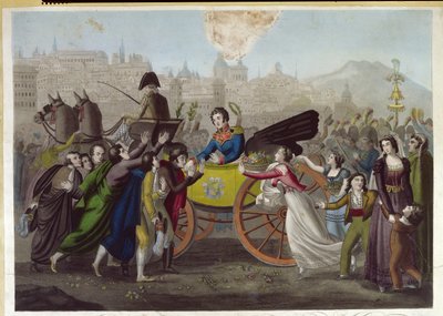 Ankomsten til general Juan Facundo Quiroga (1790-1835) i Madrid 24. juni 1820 av French School