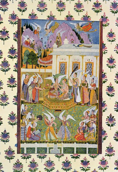 The Assembly of Efrits and Djinn, illustrasjon fra The Arabian Nights, 1895 (fargegravering) av French School