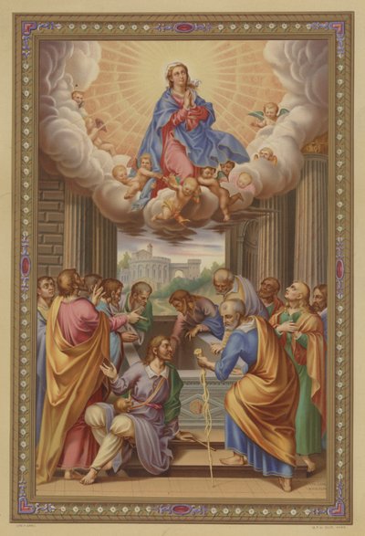 Marias himmelfart (chromolitho) av French School