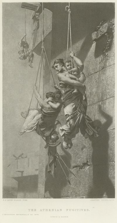 De athenske flyktningene (gravyr) av French School