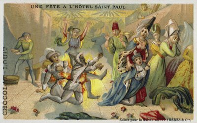 The Bal des Ardents, Hotel Saint Pol, Paris, 1393 av French School