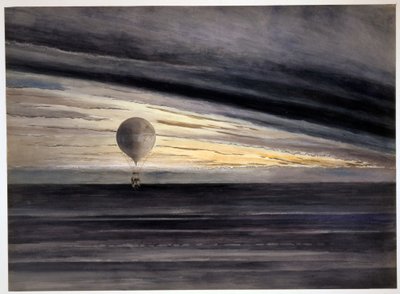 Ballongen, Zénith, under en langdistanseflyvning fra Paris til Bordeaux i mars 1875, pub 1875-1880 av French School