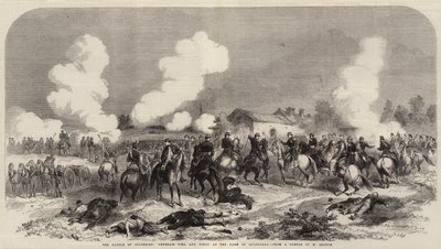 Slaget ved Solferino, generalene Niel og Vinoy på gården Quagliara (gravering) av French School