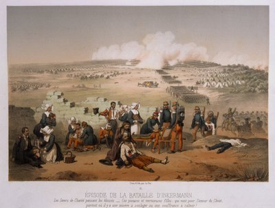 Slaget ved Inkerman den 5. november 1854 fra War in the Crimea, utgitt av Lemercier et Cie, Paris, 1856 av French School