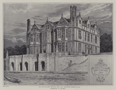 Den britiske kongelige paviljongen på Exposition Universelle 1900, Paris (litho) av French School