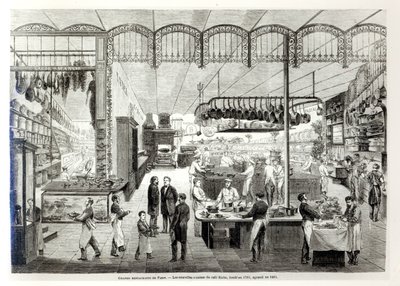 Cafe Riche nye kjøkken, 1866 av French School