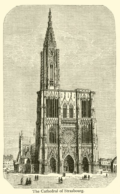 Katedralen i Strasbourg (gravering) av French School