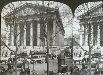 La Madeleine-kirken, Paris, stereoskopisk utsikt, ca. 1860-70 av French School