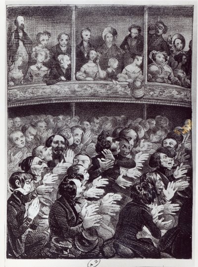 The Claque i aksjon, ca. 1830-40 av French School