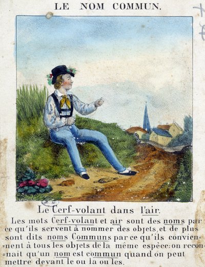 Det vanlige navnet (barn som holder en drage) - i "" Grammatikk i bilder"" av French School