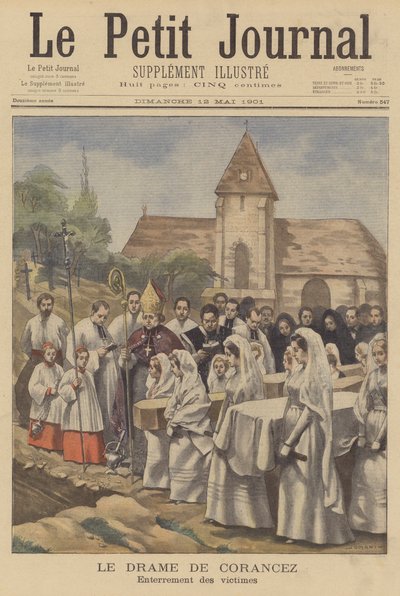 Corancez-mordene; begravelse av ofrene av French School