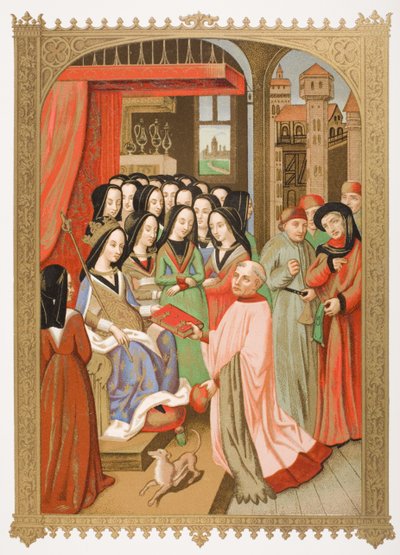 The Court of Mary of Anjou (1404-63) faksimile av en miniatyr fra 