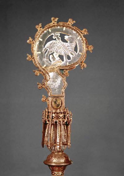 The Crozier of the Abbedses of the Cistercian Convent Abbaye du Lys (forgylt sølv og bergkrystall) av French School