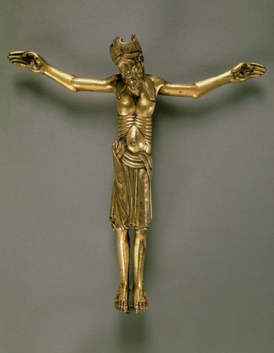 Den korsfestede Kristus, fransk, andre halvdel av 1100-tallet (forgylt bronse) av French School