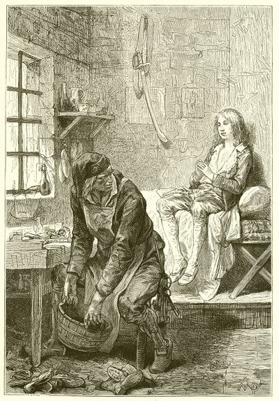 Dauphinen ved tempelet og skomakeren Simon av French School