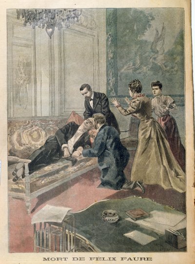 Felix Faures død (1841-99) fra Le Petit Journal, 26. februar 1899 av French School