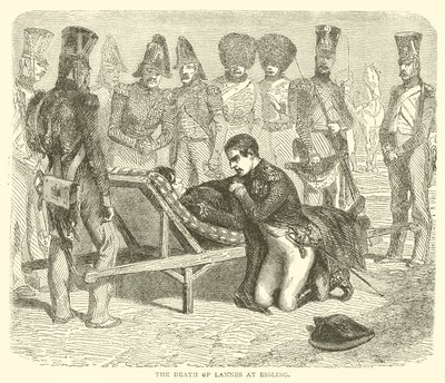 The Death of Lannes at Essling (gravering) av French School
