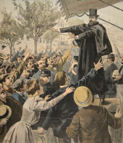 Deroulede-møtet: ved utgangen, illustrasjon fra Le Petit Journal: Supplement illustre, 9. oktober 1898 av French School