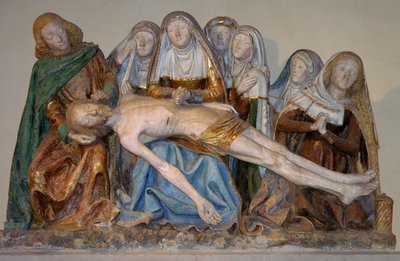 The Entombment, 1490 (malt stein) (detalj) av French School