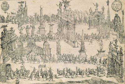 Henri IVs (1553-1610) inntog i Lyon, 4. september 1595 av French School