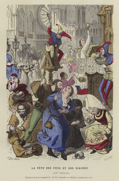 Dårenes og diakonenes fest, 1300-tallet av French School