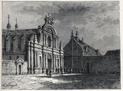 Feuillants-klosteret, møtestedet til Feuillants Club, en royalistisk politisk organisasjon under den franske revolusjonen. Gravering fra 1889. Privat samling. av French School