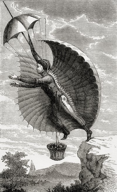 The Flying Man, gravert etter Nicolas Edme Restif de la Bretonne, fra 