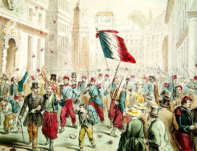Franskmennene kom inn i Genova i 1859 (fargegravering) av French School