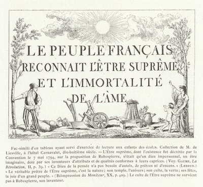 Det franske folk anerkjenner det øverste vesen og sjelens udødelighet av French School
