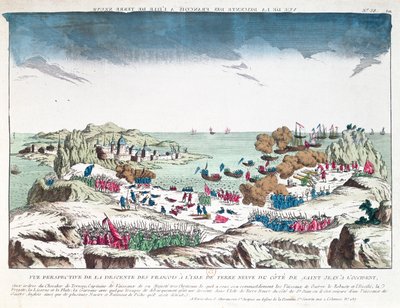 Det franske angrepet på St. John i Newfoundland 2. juni 1762 under kommando av Chevalier du Ternay (1722-80), slutten av det attende århundre av French School