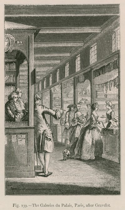 Galeries du Palais, Paris, etter Gravelot av French School