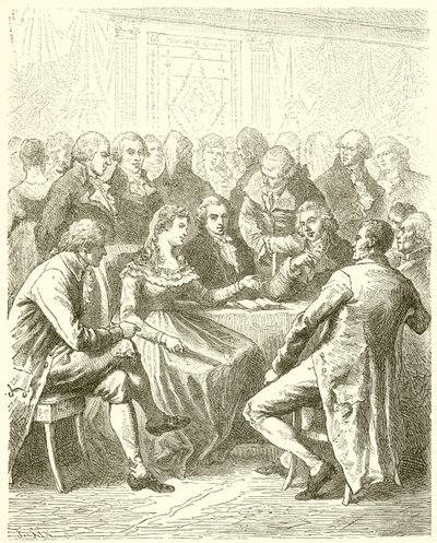 Girondinene på hjemmet Madame Roland av French School