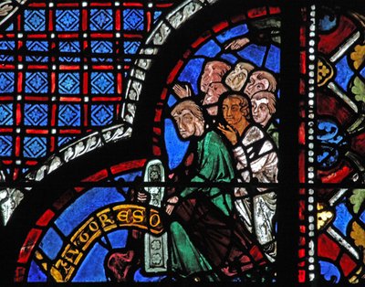 Det barmhjertige samaritan-vinduet: givere - skomakere (w44) av French School