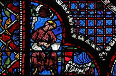 Det barmhjertige samaritanske vinduet: giverne - skomakere (w44) av French School
